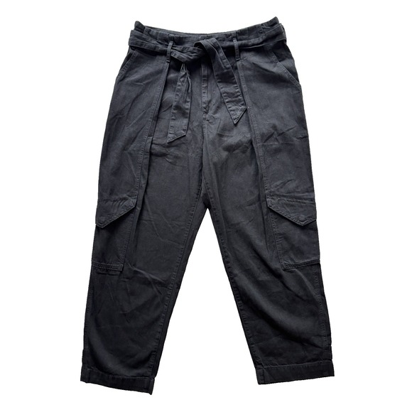 Edwin Denim - Edwin Jeans Womens 31 Black Denim Harlow Cotton Wide Leg Pockets‎ Belted Baggy